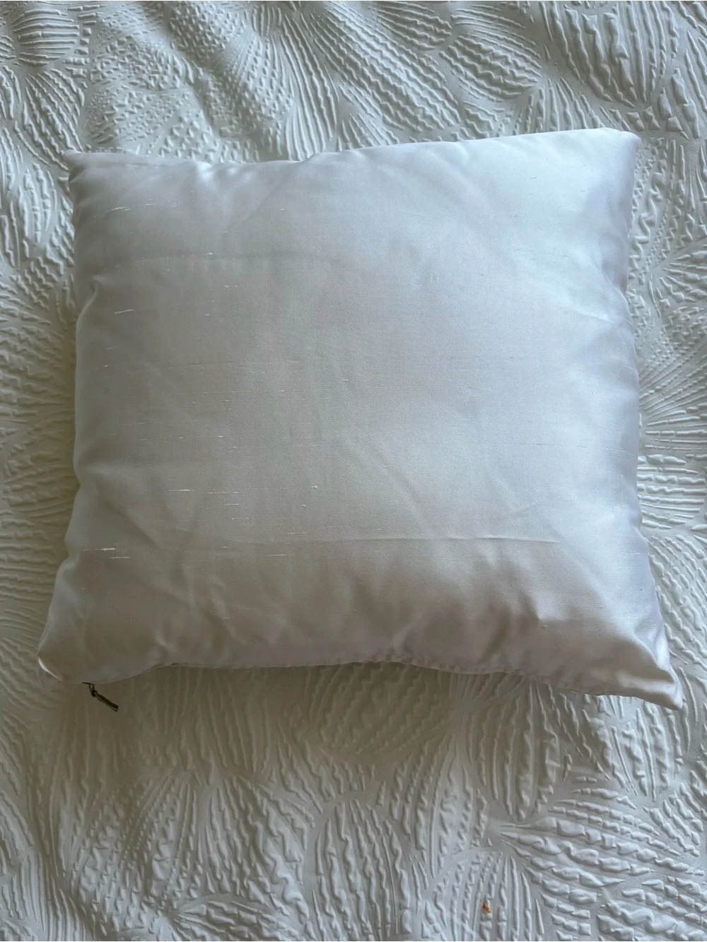 Embroidered Monogram White Decorative Pillow - Classic Bedding Accent